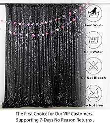 ShinyBeauty Sequin Backdrop- 5FTx10FT-Black-Sequin
