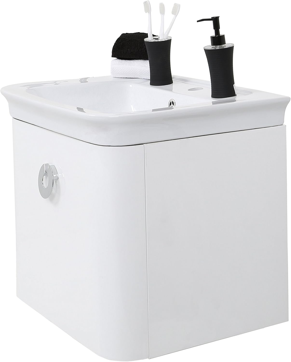 Premier Housewares Adelphi Basin and Under Cabinet Set, Ceramic/MDF, White, 48 x 60 x 97 cm