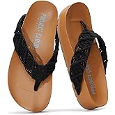 Project Cloud Womens Sandals – Comfortable Crochet Flip Flops for Women with Memory Foam Insole – Lightweight Fashion Sandals for Women 2025 – Womens Flip Flops for Summer (Hammock)