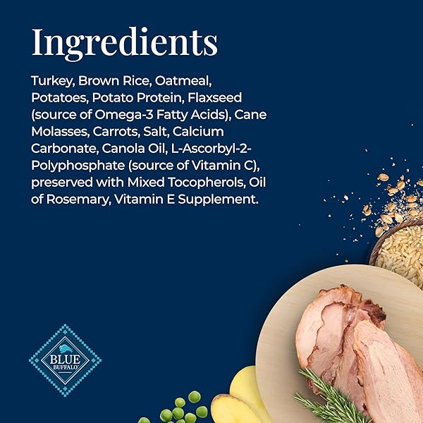 BLUE BUFFALO BASICS DOG BISCUITS, SKIN & STOMACH CARE CRUNCHY DOG TREATS, TURKEY RECIPE, 6-OZ BAG