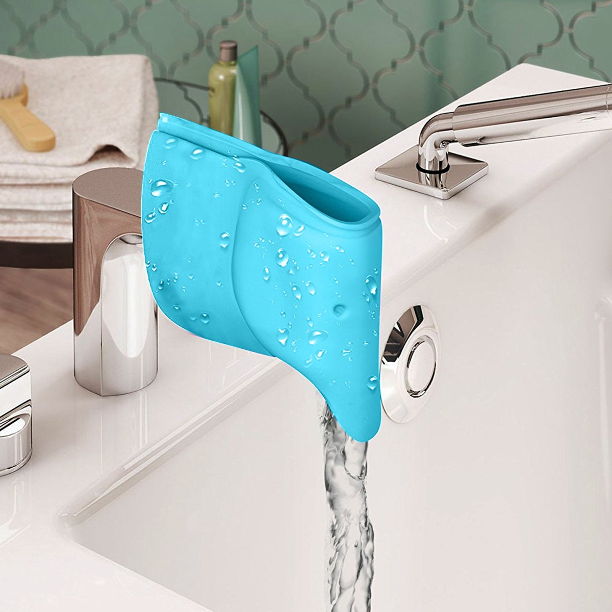 Bath Spout Cover - Faucet Cover Baby - Tub Spout Cover - Bathtub Faucet Cover for Kids - Tub Faucet Protector for Baby -Silicone Spout Cover Blue Elephant - Kids bathroom accessories : Baby