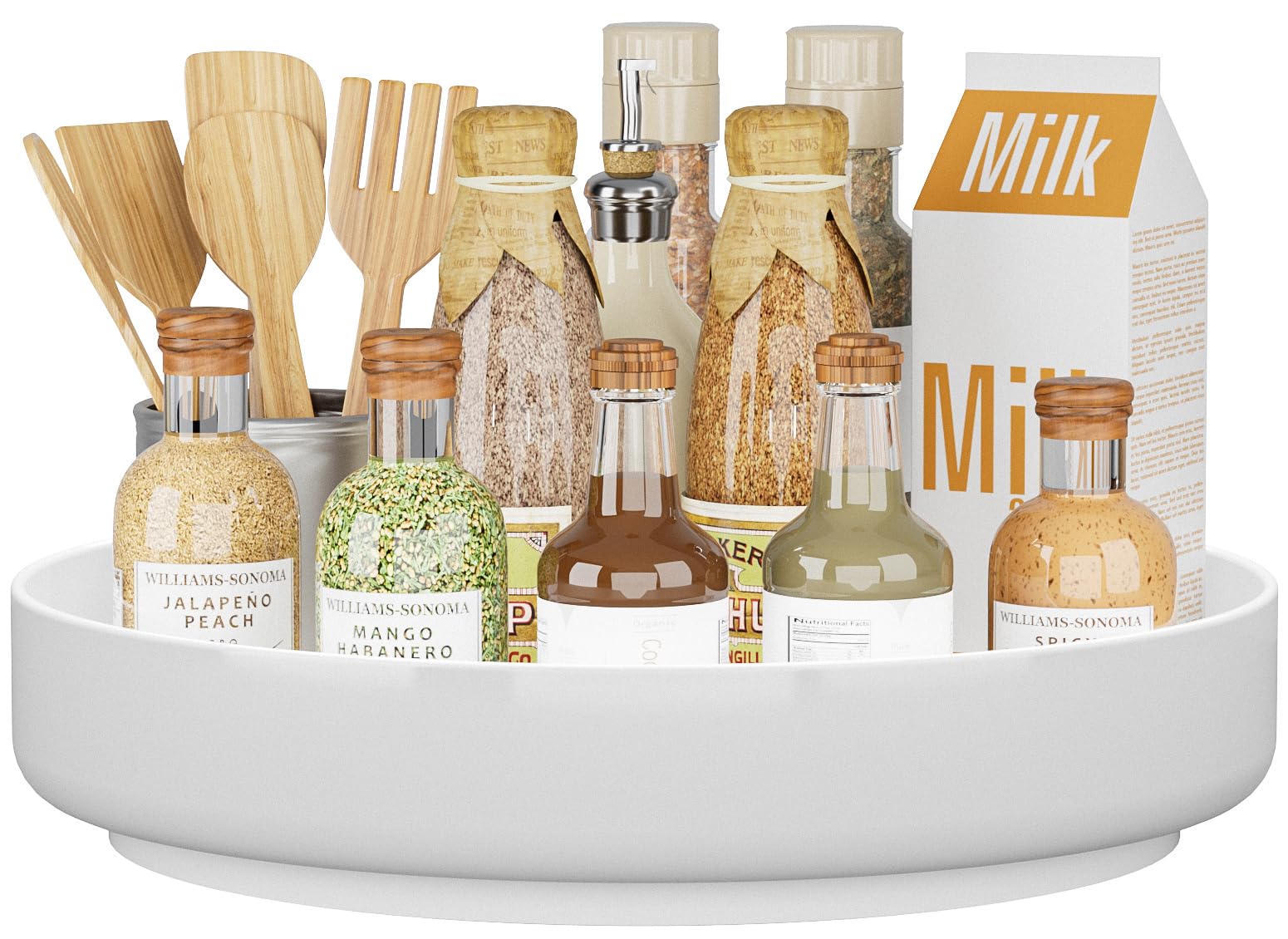 EKNITEY Metal Lazy Susan Turntable - 33cm (13 inch) Cupboard Organiser Rotating Spice Rack for Kitchen Refrigerator Pantry Cabinet