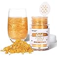 Gold Luster Dust Edible, Sujoygar Edible Glitter for Cocktails, 4g Drinks Glitter Edible Dust for Cake Decorating Chocolate Strawberrie Cupcake, Metallic Food Coloring Shimmer Powder