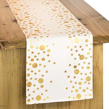 Buy Letjolt White And Gold Table Runners Glittering Table Runner Valentine S Day Table Decorations Bridal Shower Decor Birthday Party 100 Cotton Fabric 12x108 Inches Online At Low Prices In India Amazon In
