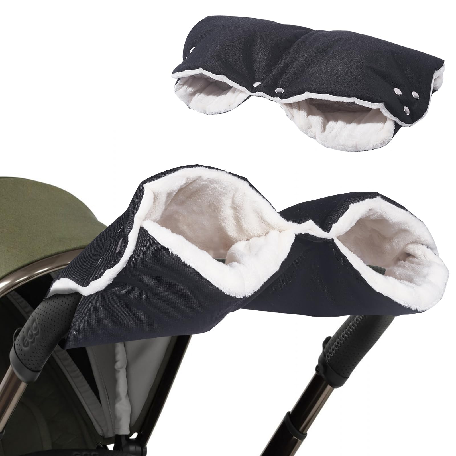 SINBLUE Pram Hand Muff Baby Pushchair Fleece Hand Gloves Stroller Universal Hand Muff Hand Warmer Windproof Thickening Anti-Freeze Gloves Pram Accessory