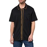 KARL LAGERFELD Men's Woven Short Sleeve Color Contrasting Chest Pocket Shirt