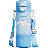 Cinnamoroll Stainless Steel Insulated Water Bottle with Strap (Spout & Straw) 480ml - Blue