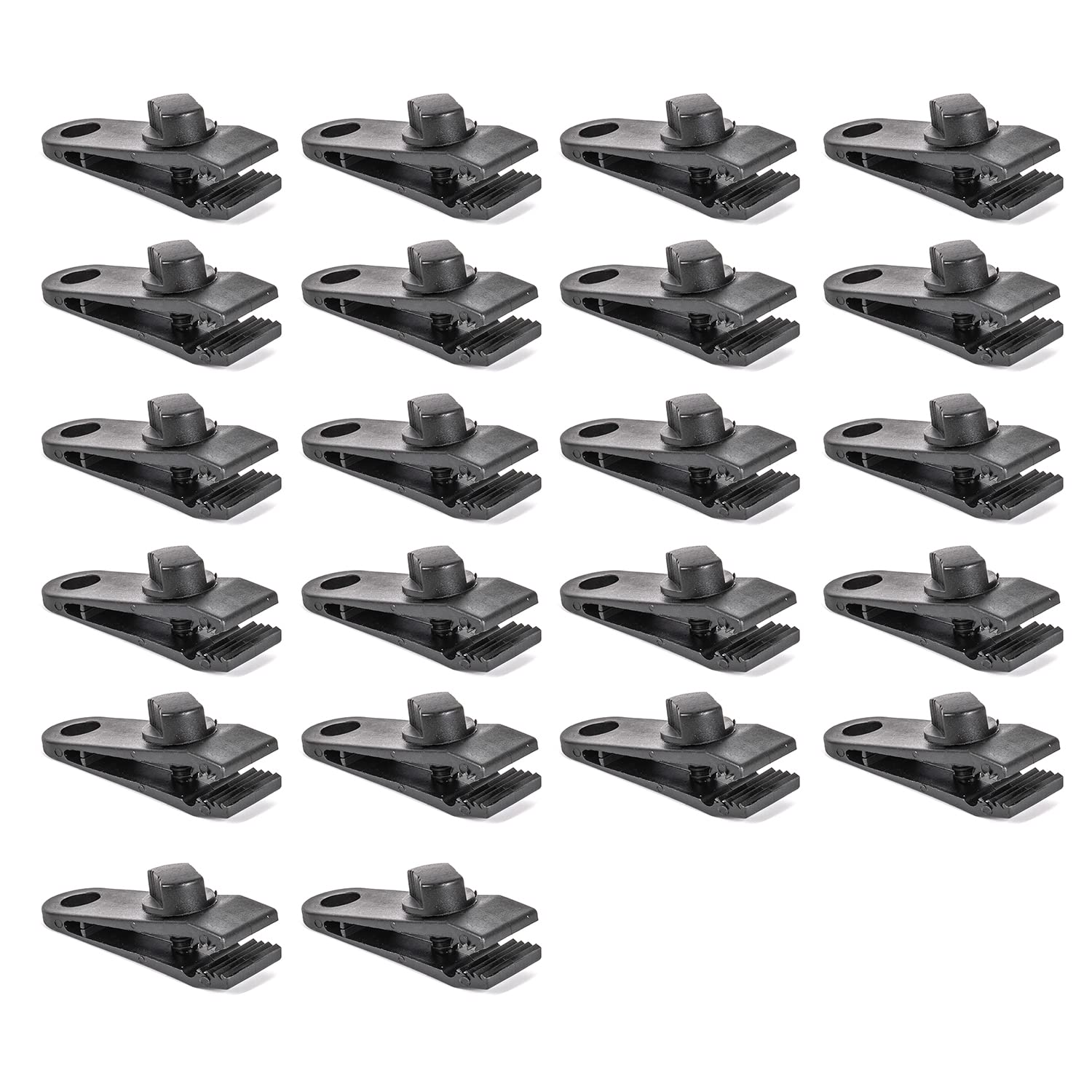 Sgehai 22pcs Heavy Duty Tarpaulin Clips, Black, Waterproof, Camping, Hiking, Backpacking, Boating