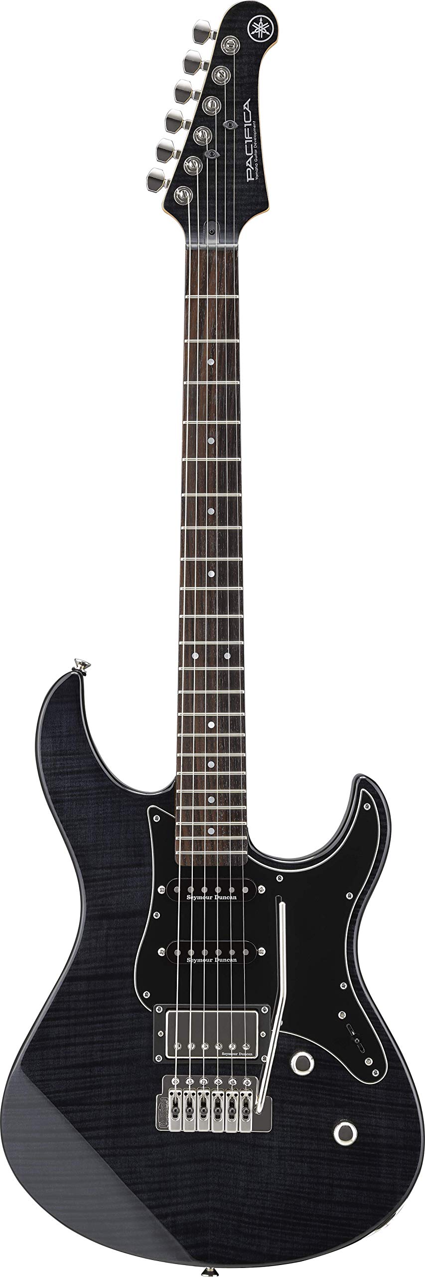 Yamaha 6 String Solid-Body Electric Guitar, Right, Translucent Black, 612VII (PAC612VIIFM TBL)