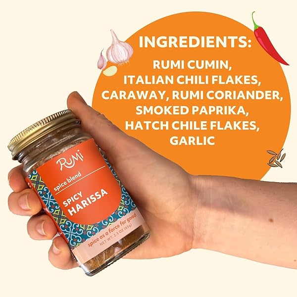 RUMI SPICE – HARISSA SPICE BLEND (2.3 OZ) | SMOKY, MILDLY SPICY & COMPLEX HARISSA POWDER | SALT FREE | NON GMO | GLUTEN FREE