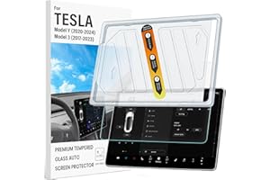 ABSONE Screen Protector for Model Y(20242020) / 3(20232017), Dashboard Touchscreen, Anti Glare, Anti Fingerprint, Easy Installation Tray, 9H Tempered Glass