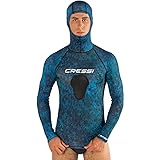 Cressi Hooded Rash Guard, Blue Hunter, X-Large