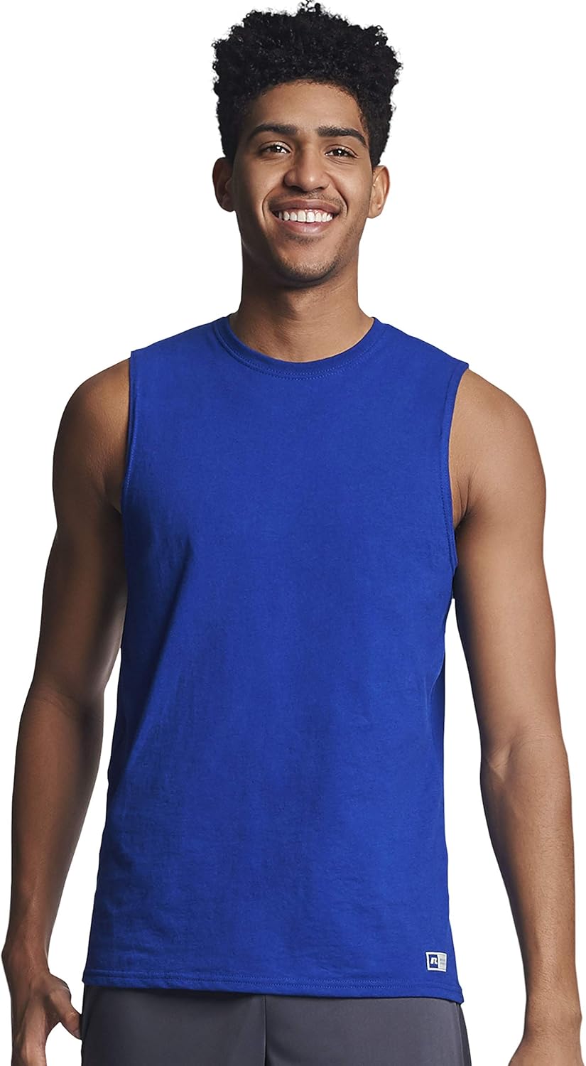 Russell Athletic Men's Cotton Performance Sleeveless Muscle T-Shirt at  Men’s Clothing store