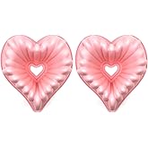 Kundalini Heart Shaped Cake Pan, 2PCS 9 Inch Heart Fluted Tube Cake Pans, Nonstick Silicone Cake Molds for Making Wedding, Valentine's Day and Family Cakes