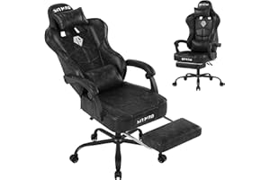 SITMOD Gaming Chair with Footrest- Ergonomic Gaming Chairs for Adults, Heavy Duty Big and Tall Computer Chair with Reclining Back, Lumbar Support Headrest, Comfortable Gamer Chair for Game Office Silla Gamer