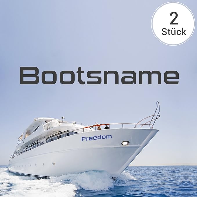 Motoking Bootsnamen - Ihr Wunschname als Aufkleber für Ihr Boot - Wähle Farbe & Größe - Weinrot Seidenmatt - Breite: 50 cm