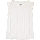 Loft Ann Taylor Women's Mixed Media Ruffle Tank