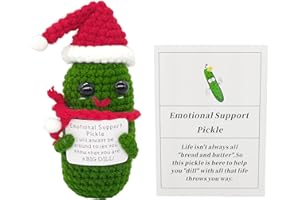 KALAWALK Funn Crochet Pickles 1 Pcs with Affirmations Cards for Inspirational Novelty Good Luck Gifts and Party Decorations (KK-CKD04-PICKLE-UN)