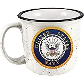 Spoontiques Ceramic Camper Mug, 14oz - Microwave & Dishwasher Safe, for Cold & Hot Beverages - Navy