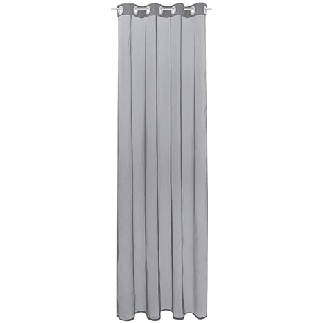 Gardine mit Ösen, Transparent Voile 140 x 175cm (Breite x Länge) in grau - lichtgrau, Ösenschal in vielen weiteren Farben und