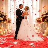OWLKELA 1200pcs Red Rose Petals Artificial Silk Decoration Waterproof Do Not view 5