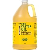 Unrefined Hexane-Free Castor Oil, 128 fl oz - For Hair Growth, Thicker Lashes & Brows, Dry Skin, Joint Pain