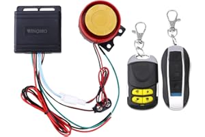 WINOMO Motorcycle Alarm System Anti Theft Security System with Double Remote Control 12v Universal