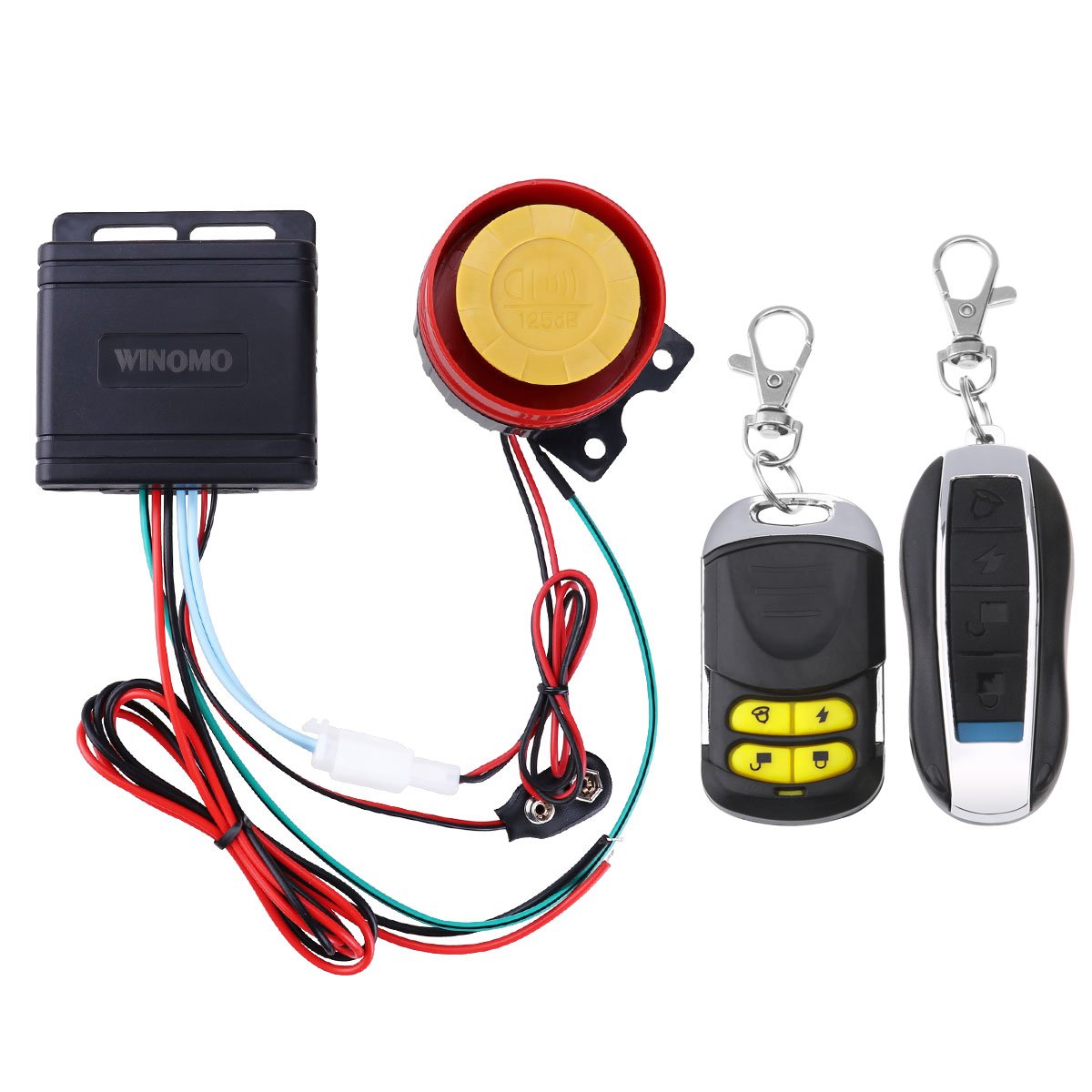 Winomo 12V Bicycle Alarm, Bike Alarm Anti Theft Motorbike Motor Anti Theft Mount System Car System Vibrationa Car