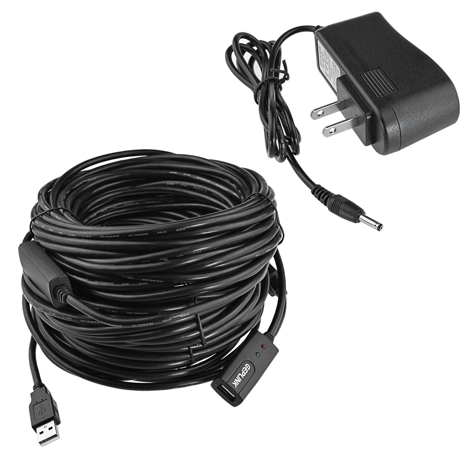 Amazon.com: Geplink 30 Meters(100 Feet) Active USB 2.0 Extension Amplifier  Cable Connect Pc with Far Away Webam/Microphone/WiFi Router Antenna/Phone  ...