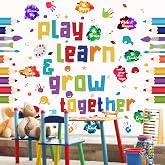 Leinuosen Play Learn Wall Decals for Classroom Kids,Inspirational | Motivational,Positive Saying,Vinyl,Peel and Stick,5 sheets,for Nursery,Bedroom,Playroom,Living Room