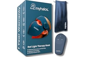 MyHalos® Red Light Therapy Mask for Face - LED Face Mask - Light Therapy with Redlight, Blue-Light & Near-Infrared, Skin Care Facial Device - Perfect for Wrinkles Fine Lines & Anti-Aging