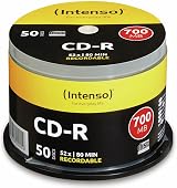 Intenso CD-R 52x 700MB 80 Minutes Recordable Media 50 Pack Cakebox