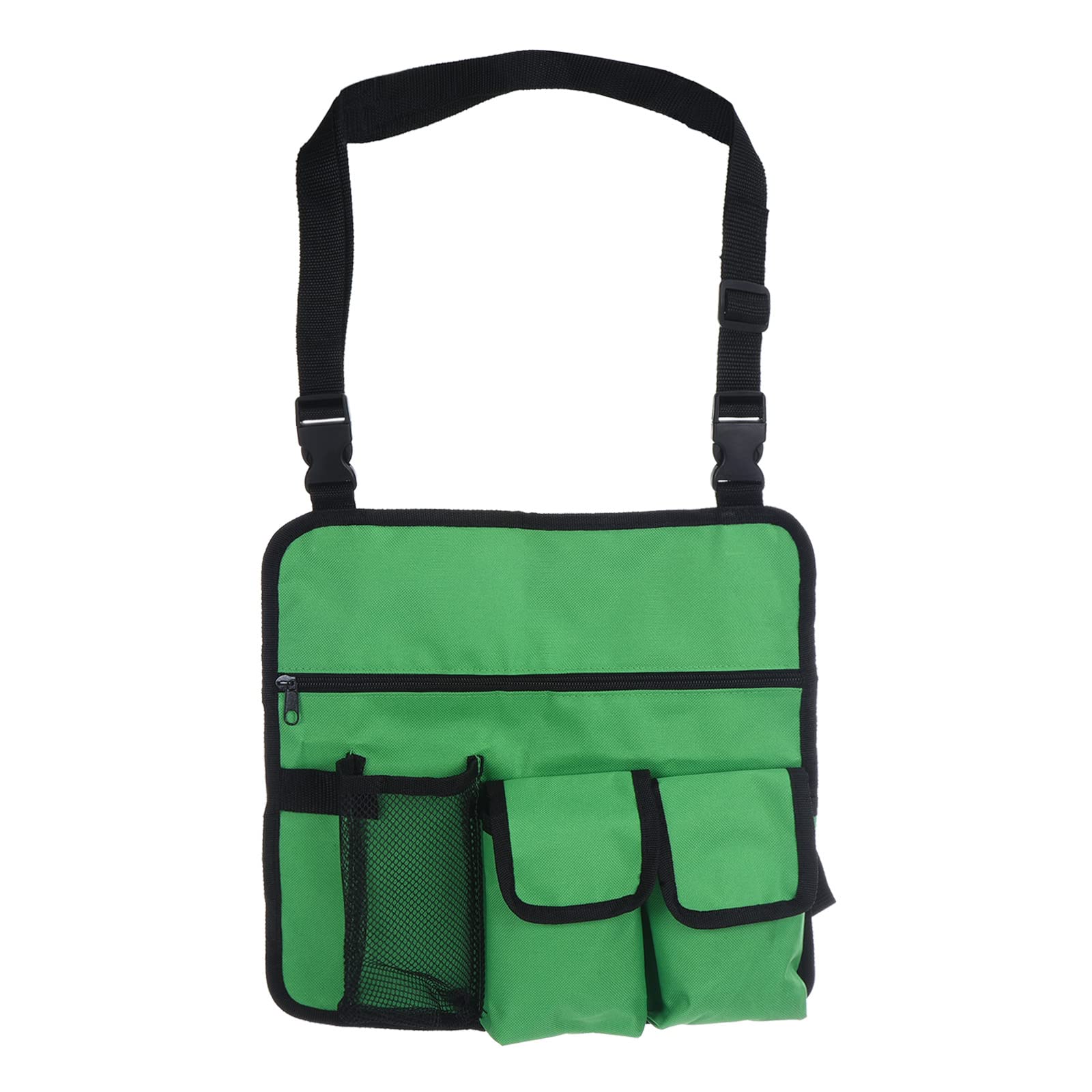 PATIKIL Beach Chair Armrest Bag, Waterproof Beach Chair Hanging Storage Pouch Snack Magazine Arm Rest Bag with 4 Pockets for Outdoor Camping, Green