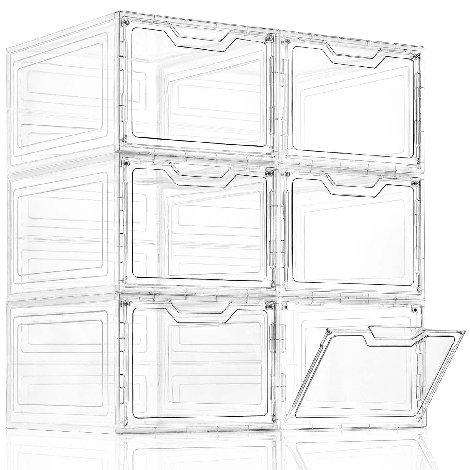 3-Pack 19 Gallon Stackable Storage Bins – Large Plastic Closet Containers By QRInnovations
