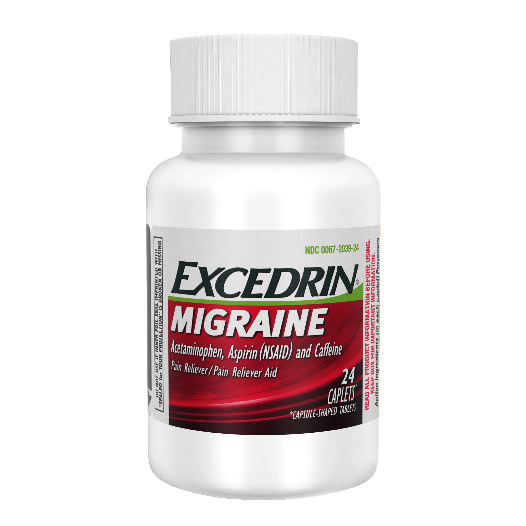Galleon Excedrin Migraine Caplets For Migraine Pain Relief, 24 Count