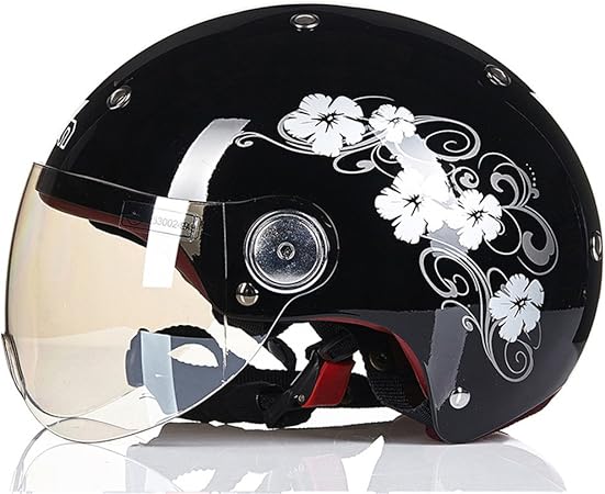 Amazon バイクヘルメット ヘルメット ジェット 男女兼用 オシャレ バイク用ヘルメット 半キャップ Psc付き シールド付き Jet 047 A03 Xl ジェット 車 バイク
