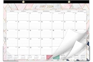 POLUMA Desk Calendar 2024-2025 - Monthly 2024-2025 Desk Calendar, 12'' x 16.8", JUL 2024 - DEC 2025, 18 Monthly Wall Calendar, Large Ruled Blocks, Perfect for Planning and Organizing Your Home or Office