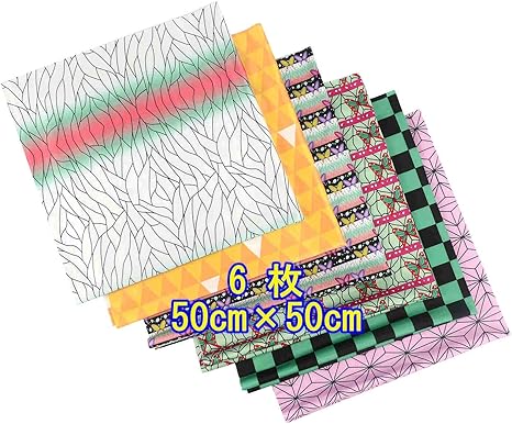 Amazon Co Jp Jiokia 生地 布 6色 6枚 50 50cm 和柄 麻の葉 鱗文様 市松模様 ハギレ小柄 手芸 手作り ハンドメイド 6枚包装 Generic