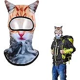 YBEATY Cat Ski Balaclava 3D Sheisty Face Mask with Ears, Cute Windproof Animal Cover for Skiing Cycling Parties Music Festivals Raves Halloween Party Outdoor Activities