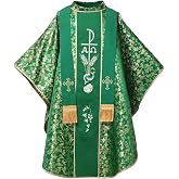 BLESSUME Clergy Jacquard Chasuble Catholic Priest Vestments Robe