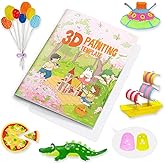 Dayker 3D Pen Printing Drawing Book, Reusable 40 Patterns Painting Graffiti Template with A PVC Transparent Board, 3D Art Thi