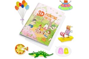 Dayker 3D Pen Printing Drawing Book, Reusable 40 Patterns Painting Graffiti Template with A PVC Transparent Board, 3D Art Thi