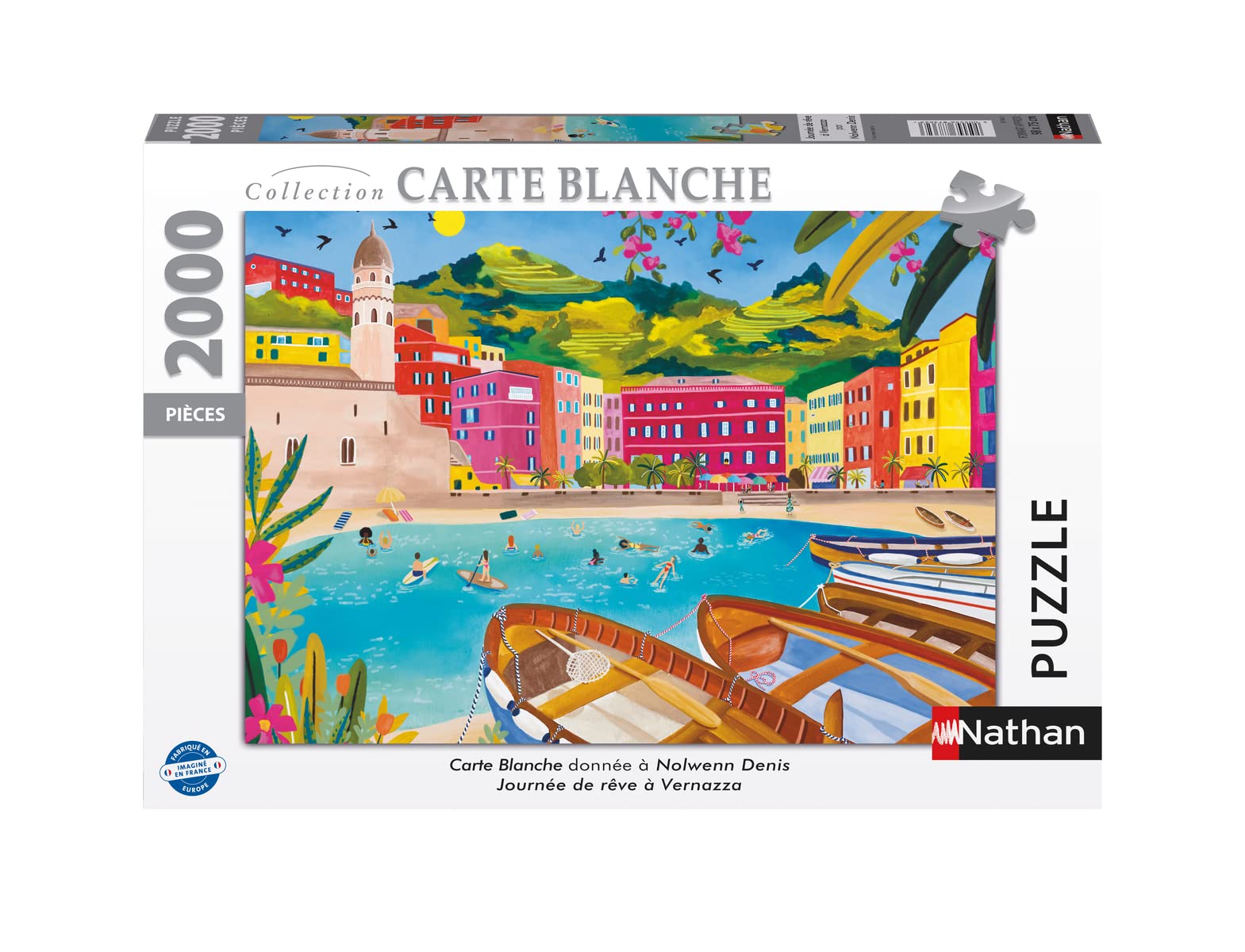 Nathan - 2000 piece jigsaw puzzle - Dream Day in Vernazza - Nolwenn Denis - Adults and children aged 14 years and above jigsaw puzzle - Carte Blanche Collection - 87362