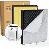 2 Pack MOOKA PR1 Pet Mode Genuine Air Purifier Replacement Filter, H13 True HEPA Air Purifiers for Home Large Room up to 2200sq.ft, Removes Pollen Dander Smoke Pet Hair Dust