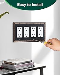 TREEWELL 2-Pack Quad Decorator Outlet Cover