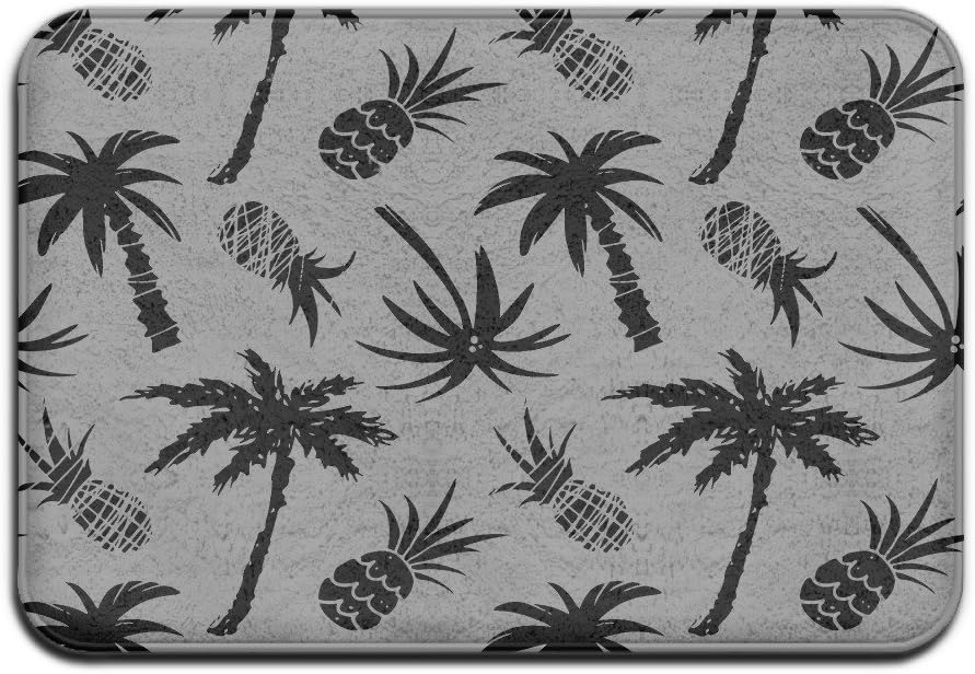 OOOMOLI Cute Doormats Palm Tree Exotic Seamless Pattern Funny Personalized Door Mats Monogram Doormat Non-slip Doormat Coral Indoor Outdoor Kitchen Floor Rug Front Door Mat Carpet 15.7" X 20.3"