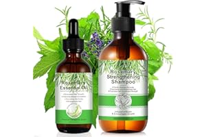 RTBYUE Rosemary Oil for Hair Growth + Rosemary Shampoo for Hair Growth (10.56 fl.oz), 100% Pure Natural, Hair Regrowth Treatment, Organic Rosemary Oil Shampoo Set for Hair Thinning & Hair Loss