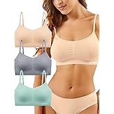 Livona 3 Pack Sports Bras for Women- Wireless Soft Workout Bra, Padded Fitness Bralette, Comfort Crop Cami Tank S-XXL