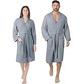 Comfy Cubs 100% Cotton Muslin Bathrobe - 4-Layer Absorbent Robe with Pockets & Belt for Bath, Spa, or Lounging