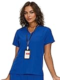 floralhue Scrub Tops for Women, Curved V-Neck Scrub